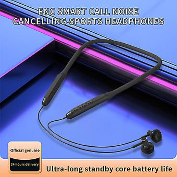Trådlösa hörlurar med nackband, halva öron, stor batterikapacitet, inbyggt batteri, spel, sport, musik, låg latens, Bluetooth