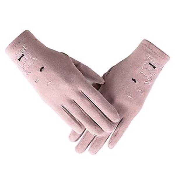 Vinter Touchscreen-Vantar Vindtäta Vantar med Enkelt Lager Utomhusvantar (Rosa)