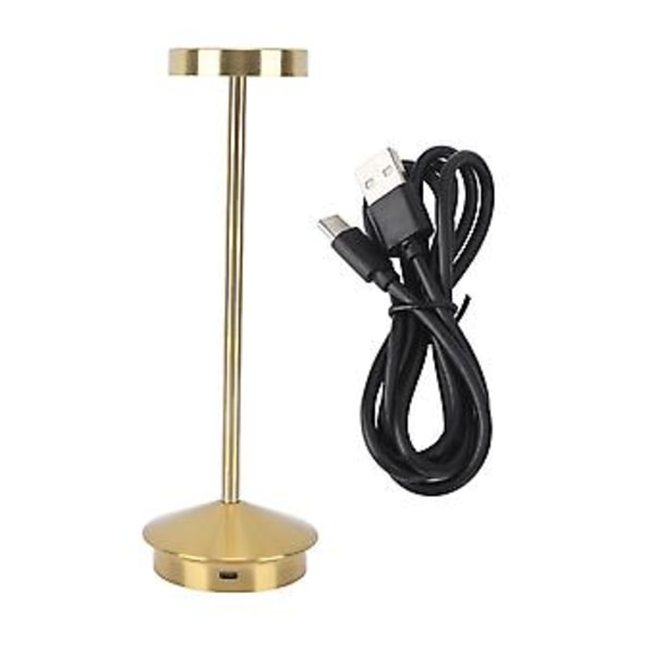 Oppladbar LED Bordlampe 2000mAh Trådløs Batteridrevet Metall Nattbords USB C Skrivebordslampe Bærbar 3 Moduser Dimbar