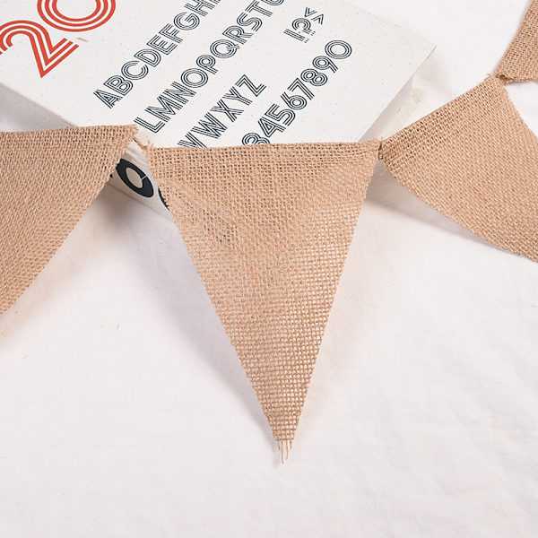 16m/52kpl Juuttilippu-lippukoriste, Vintage-lippuja Hääihin, Kasteihin, Sisä- ja Ulkokoristeluun