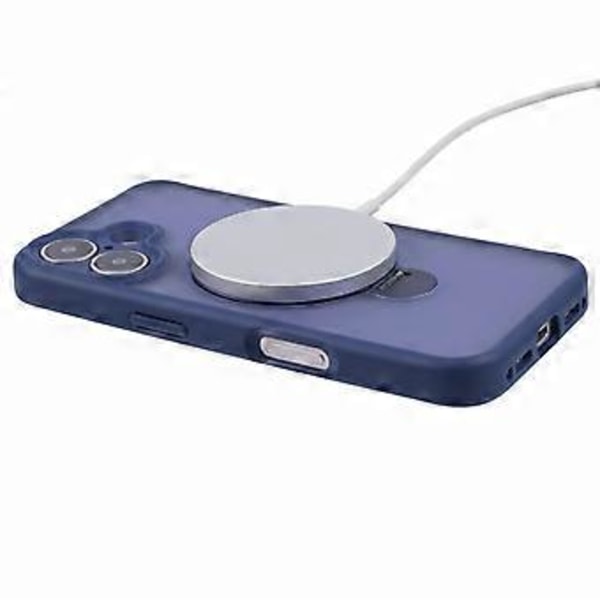 For iPhone 16 Deksel Kompatibelt med MagSafe Matt TPU+PC Roterende Støtte Phone Cover(Stil D)