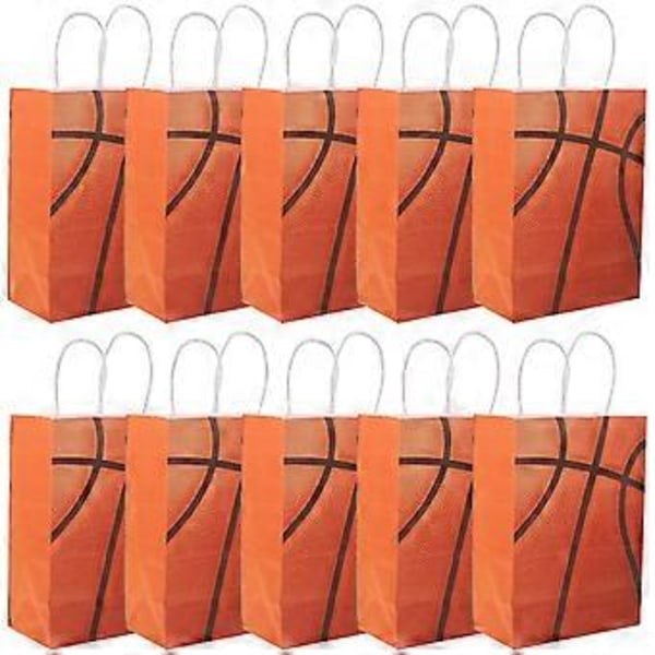 24 stk. Gaveposer Papir Gaveposer med Håndtak Basketball Gaveoppbevaringspose