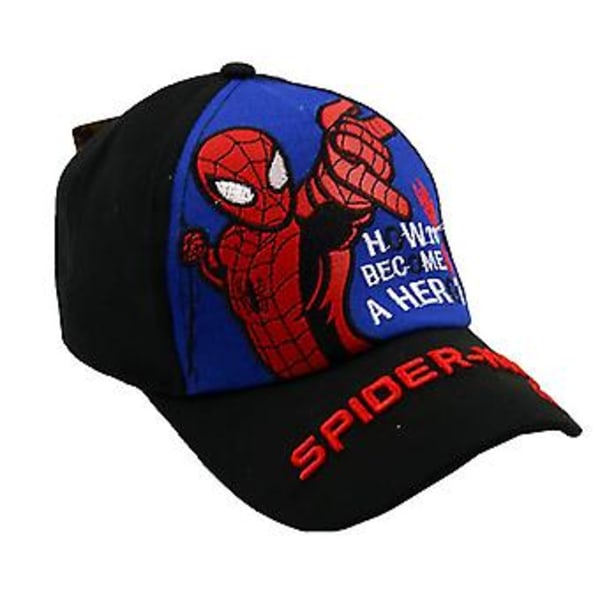 Marvel Spiderman Basebollkeps Snapback Justerbar Hatt För Pojke Flicka (Svart)