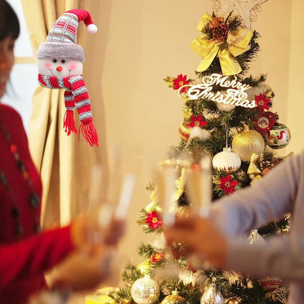 Set med 2 julgardiner kyssande snögubbe jultomte gardin c