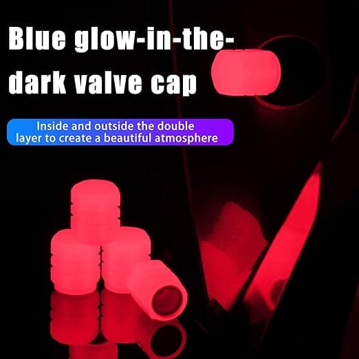 12-pack fluorescerande ventilhattar för bildäck, universella lysande