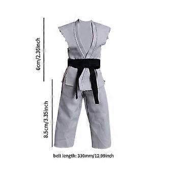 1:12 Skala Actionfigurer Samurai Kimono Sæt Tilbehør Blød Model Kostume (grå)