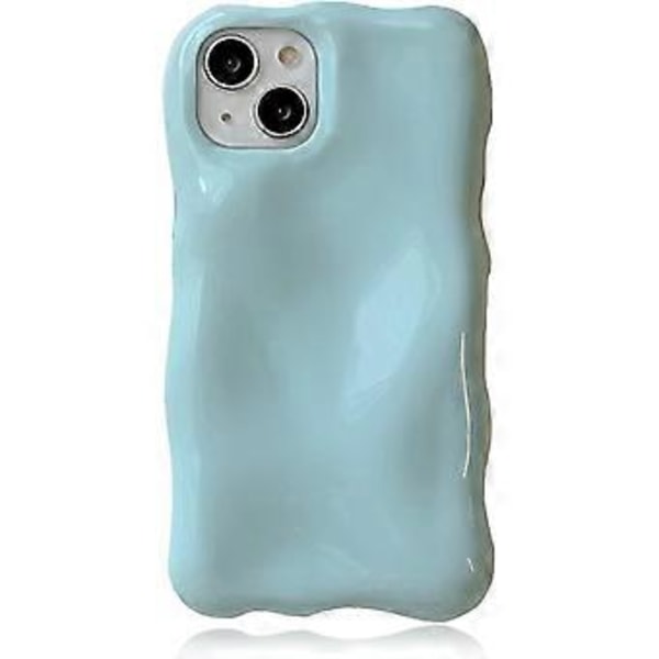 iPhone 13 Pro Sött Skal, Oregelbunden Form Minimalistisk Stil 3D Himmelblå Solid Färg Skal, Stötsäkert Mjukt TPU Skyddande Skal för Flickor, Kvinnor