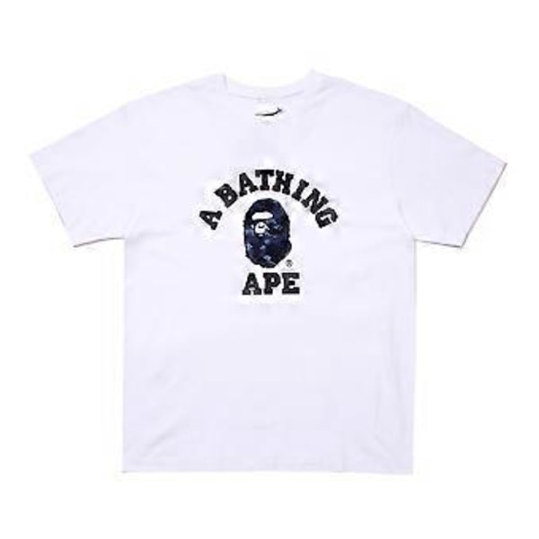 2023 Japansk T-shirt til Mænd Aasual Bogstav Print Rund Hals Kortærmet Bapes T-shirts Kortærmet Bomuld Unisex T-shirt (L 13)
