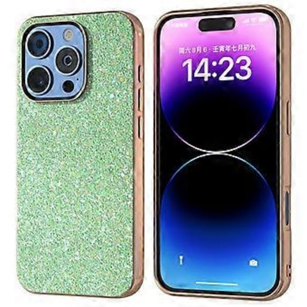 Til iPhone 16 Pro Max Cover Elektropletteret Telefon Cover Farvet Glitter Design PU+TPU Beskyttelses Cover (Style G)