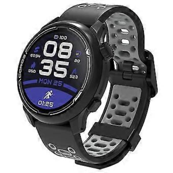 Tvåfärgat 20mm Silikonarmband För Coros Pace 2/Garmin vivoactive 5/GarminActive 5/Venu Sq 2 (Svart Grå)