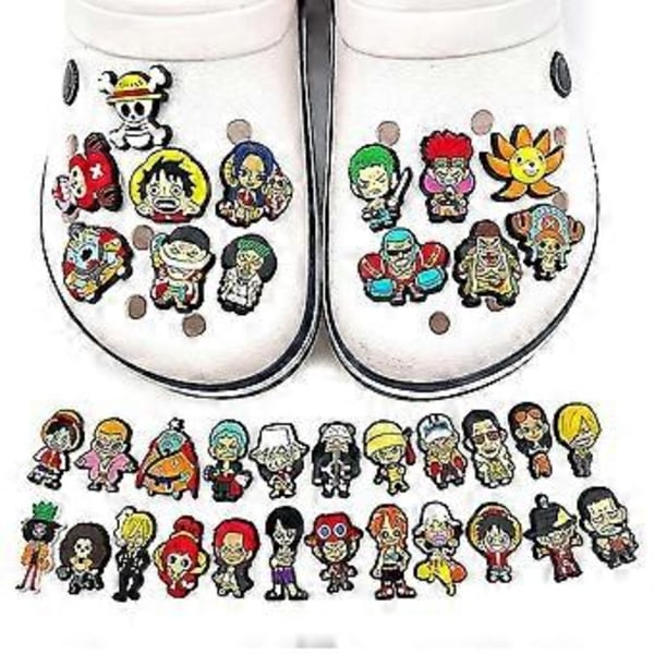 36 stk. Anime One Piece Serie Figurer Sko Charms Til Crocs Træsko Sandaler Dekoration Fødselsdagstilbehør Gaver -NMAOV
