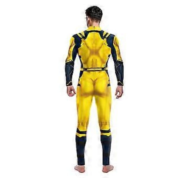 Voksne Mænd Wolverine Deadpool 3 Bodysuit Cosplay Kostume Superhelt Jumpsuit Halloween Karneval Fandango (L Gul)