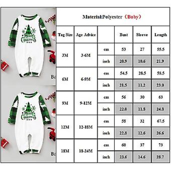 Jouluperheen Matching-Pyjamat Isälle Äidille Tyttärelle Pojalle Juhla-asut Yöasut Pjs-setti Pyjamat (18 kk Vauvat)