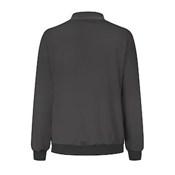 Damjacka, Lättvikts Zip Up Casual Bomberjacka, Ståuppkrage, Kort Ytterplagg, Toppar, Mörkgrå