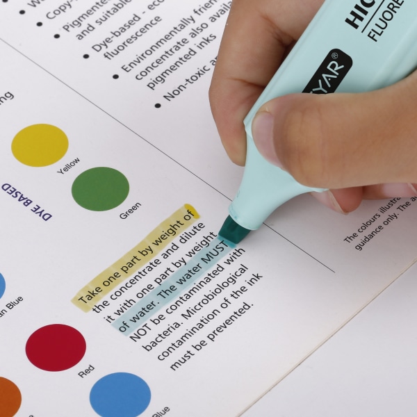 Höglysare, Pastellfärger Chisel Tip Marker Pen, Blandade färger