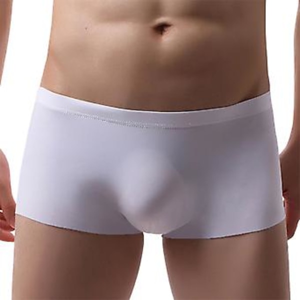 Fianao Herrar U Konvex Isilks Underkläder Seamless Super Tunna Boxer Underkläder (S Vit)