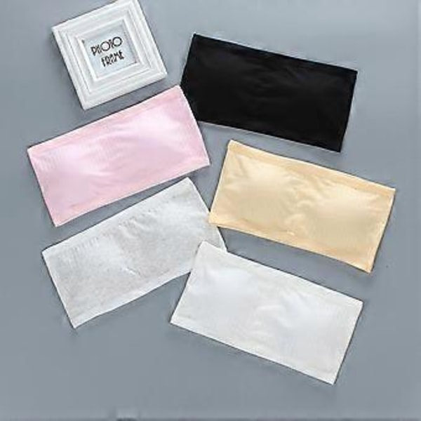 Stretchy Bomulls-Bralette för Flickor 8-pack Studentväst BH Andningsbar Bandlös BH med Vaddering Tränings-Sport-BH