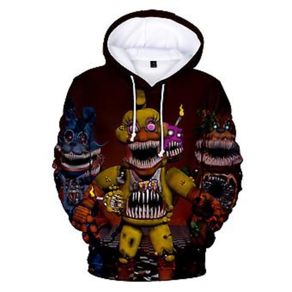 Five Nights At Freddy's Peli 3D Digitaalinen Painatus Rentouttava Huppari Lapsille Unisex Fnaf Huppari Pusero Hyppytakki Yläosat (7-8 Vuotta D)