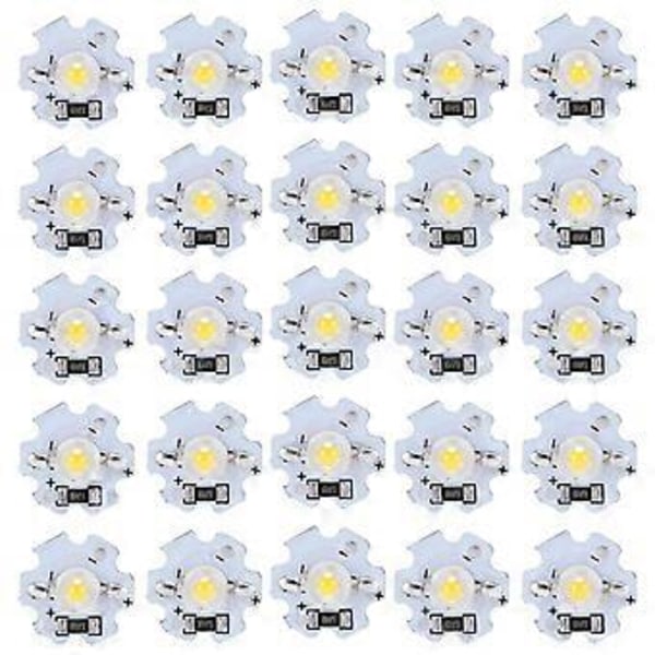 25 st 5V LED-chip 200LM 1W Högeffekts LED-lampor för DIY-belysningsarmaturer, naturligt ljus 4000-4500K