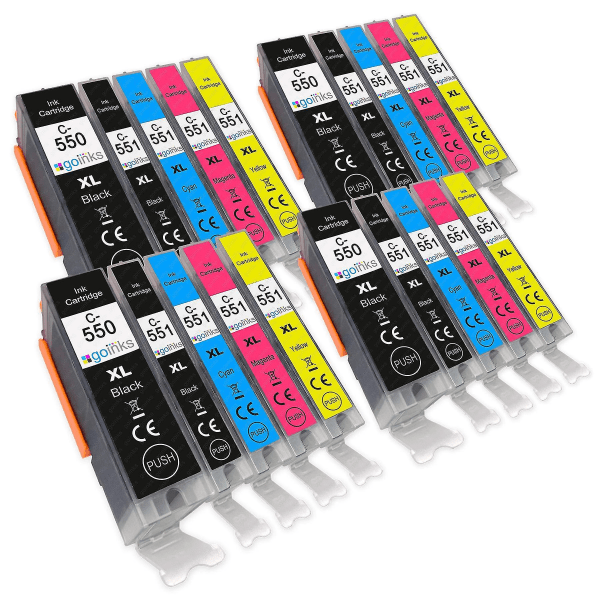 4 Set Of 5 Ink Cartridges To Replace Canon Pgi-550 & Cli-551 Compatible/non-oem From Go Inks