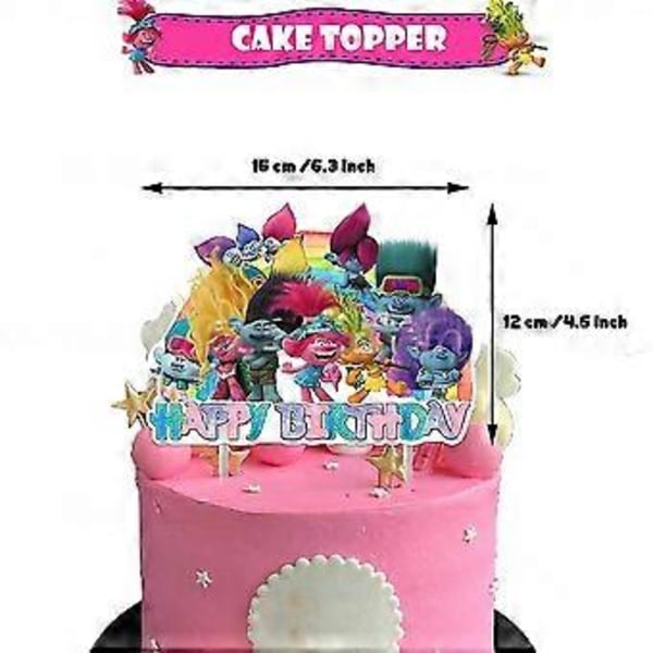 Trollit Teema Lasten Syntymäpäiväjuhlien Koristelu Banneri Kakku Cupcake Koristeet Ilmapallot Set