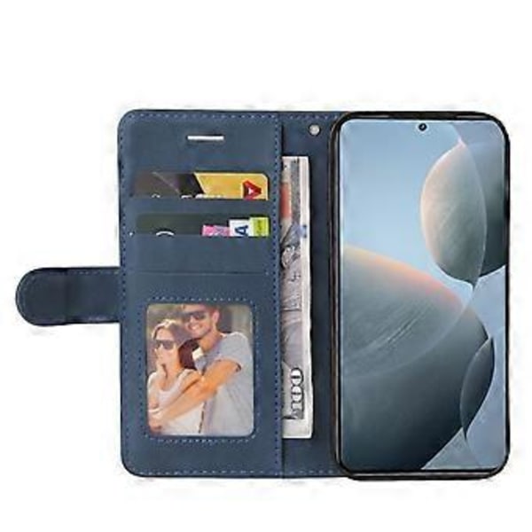 KT Læder Serie-1 Til Xiaomi 14T Læder Etui Farvesplejsning Telefon Cover Wallet Stand (Style B)