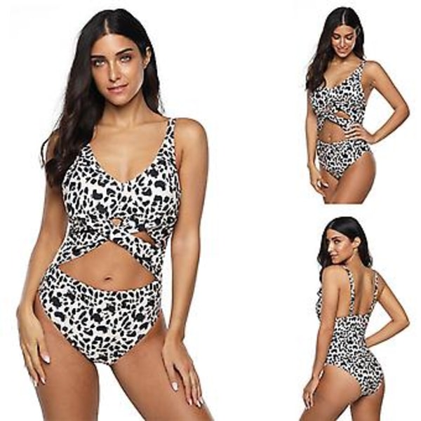 Pigetøj Bikini til Piger Plus Size Siamese Trekant Leopard Print Kvinders Badetøj Xxl