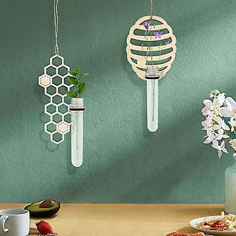 Väggmonterad Blomvas Glas Hydroponisk Planteringsbehållare Heminredning (B)