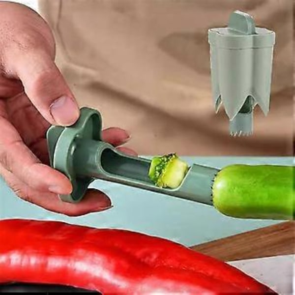 2 stk. Pepper Corer, Bell Peppers Frøfjerner Chili Peppers Frø Frukt Grønnsaks Kjerne Separator Enhet