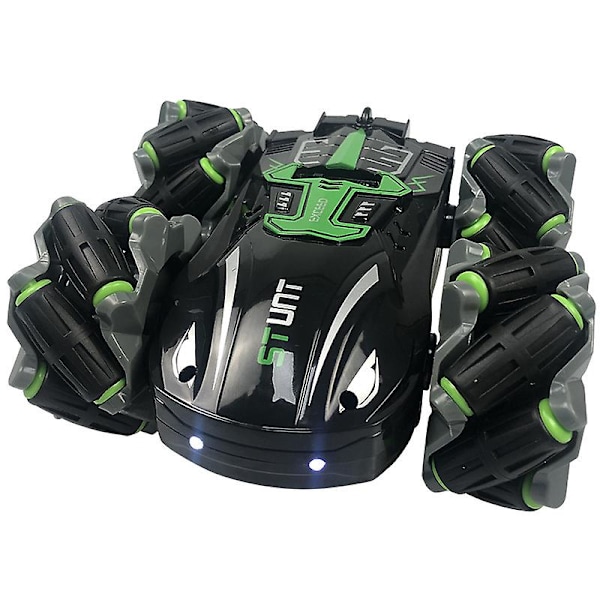 Fjernstyrt bil 2,4 GHz Transform RC Stuntbil med lys (Grønn)
