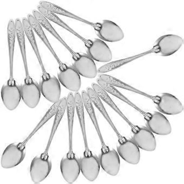 50 stk. metal ske mad serveringsske kaffeske rustfrit stål suppe omrøringsske