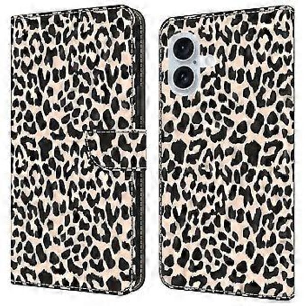 Skal till iPhone 16, mönstrad tryckt skyddande TPU+PU läder flipfodral (Stil A)
