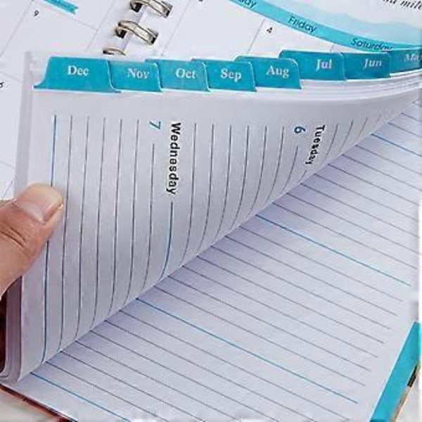 2023 Het Daglig Planerare Schema Bok Anteckningsböcker För Skolmaterial A5 Med Månadsflikar Fler Färger 100g Almanacka (Grön)