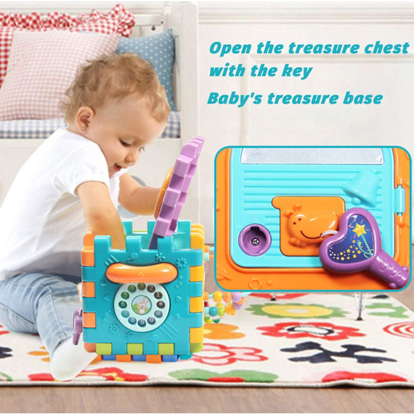 Baby Toy 6-i-1 Multifunksjonelt lekesenter med musikkfargeperle