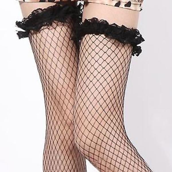 Lacework Sukkahousut Reisiin Saakka Fishnet-Sukkahousut Korkeajalkaiset Sukat Alusvaatteet Yhtenäiset Pelivarusteet (Punainen)