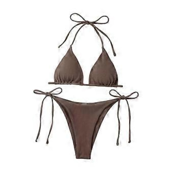 Dame Bikini Sæt Badedragt til Klub Vandaktiviteter Ferie Spa (Kaffe L)