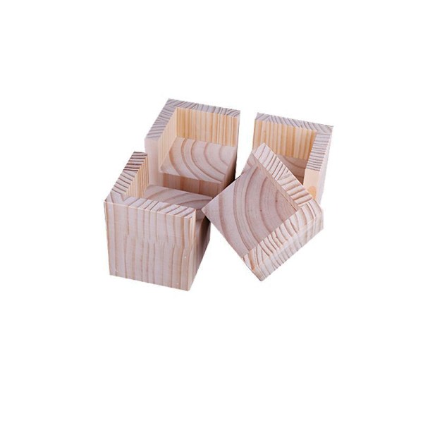 4 kappaleen setti (koko: 5x5x5cm) huonekalujen nostajat puiset huonekalujen korotuspalat