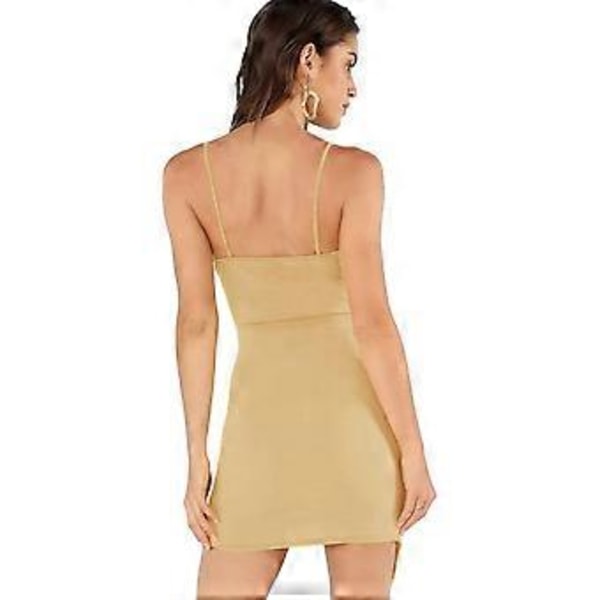 Sexig, rynkad, asymmetrisk V-ringad Bodycon Cami-klänning för dam (style949)