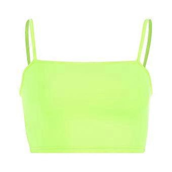 Trendy Crop Top Camisole for kvinner med smale stropper, perfekt match for shorts og jeans, komfortabelt og mykt bomullsmateriale (L)