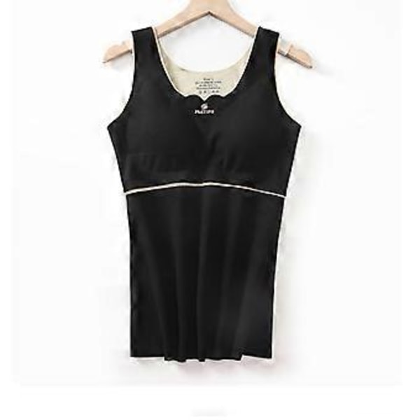 Dam Värmeunderkläder Ny Dam Plysch Termounderklädesset Plysch Höstvärme (2XL Svart)