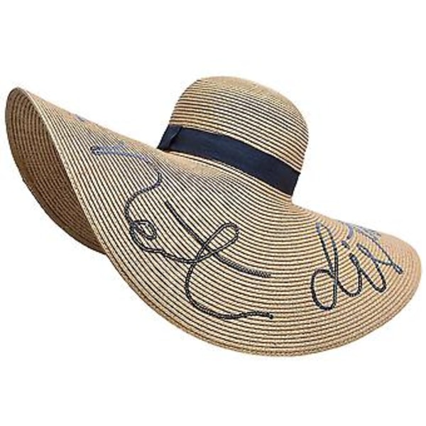 6,7&quot 18 cm Dame Kentucky Derby Bredd Straw Solstrand Floppy Hat A429 (Hvit)