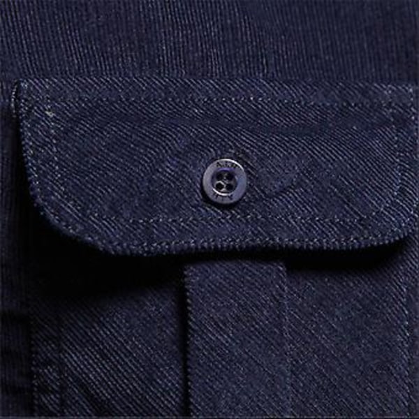Herrar Corduroy Långärmad Skjorta Knappuppslagning Varm Casual Regular Fit Bröstficka ( )