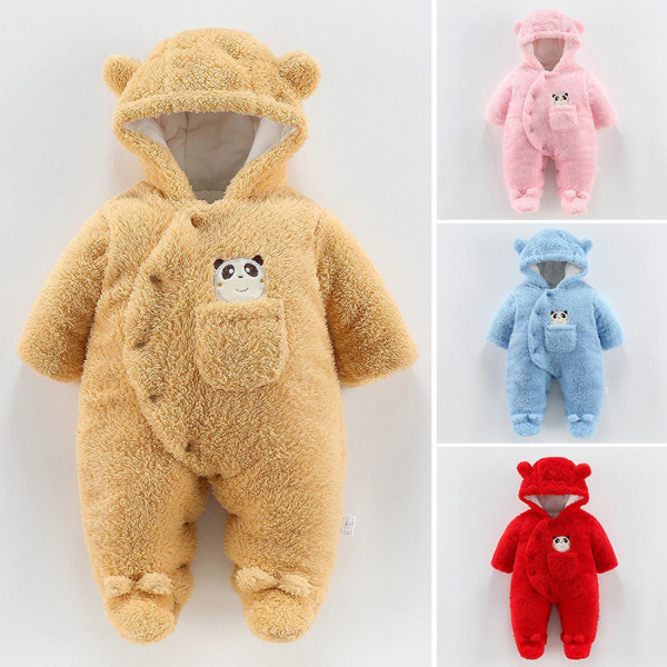 Baby Clothes Baby Bear Onesie Baby Sweater Jumpsuit Baby Winter Clothes Blue 80cm