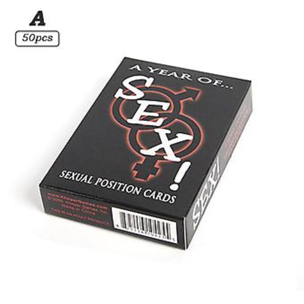 50 Positioner Tarotkort för Vuxna Sexspel Tarotkort Sexleksaker Sexpositioner 18+ (Mönster A)