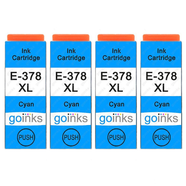 4 Cyan Ink Cartridges to replace Epson 378XLC Compatible/non-OEM from Go Inks