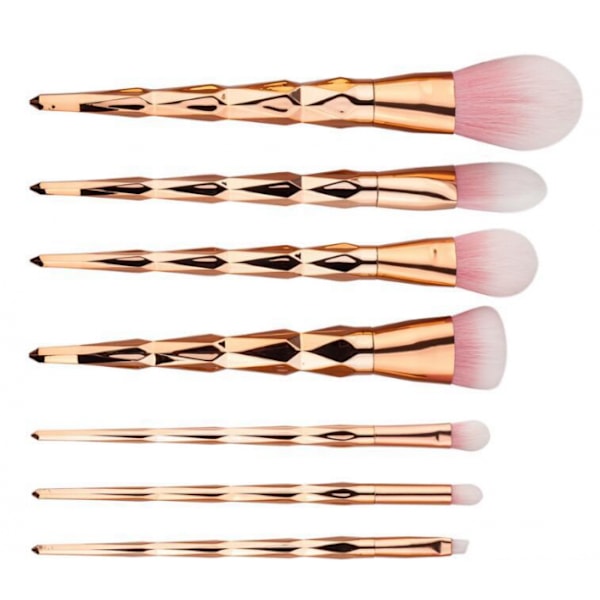 7 børster - Rose Gold Pink goldMakeup Brush Set,