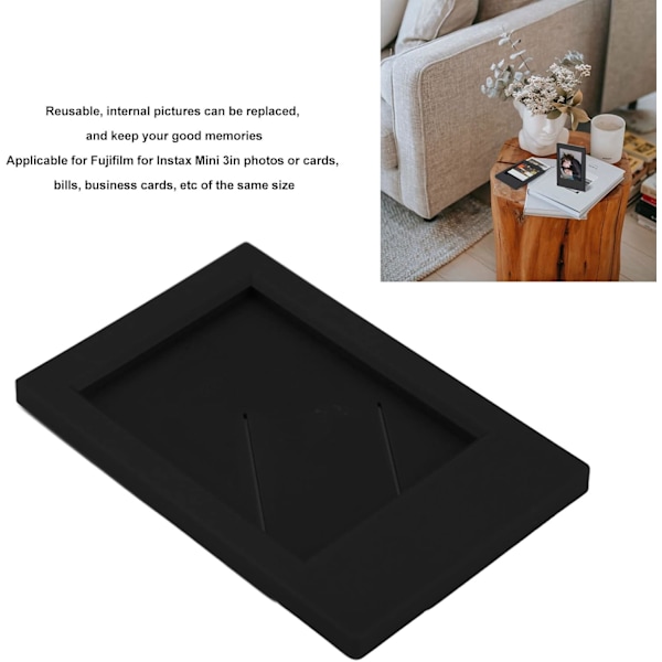 5 stk. Billedramme 9x6cm (Sort), Klassisk Rektangulær Skrivebordsramme