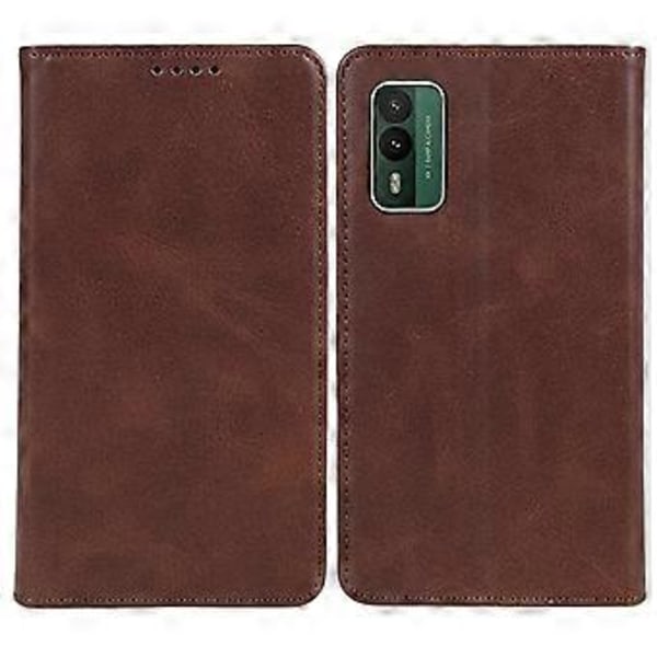 För Nokia XR21 Affärsstil Kalvtextur Läder Telefonfodral Magnetisk Stängning Ställ Plånboksfodral (Stil G)