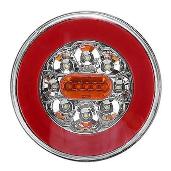 Runda LED 4-i-1 Lastbils Bakljus 12-24V Dynamisk Bakblinkers Backväxel Bakbroms Stopplampa För