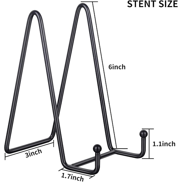 1 stk. 6-tommer pladestativer til udstilling - Stor, metalrammeholder